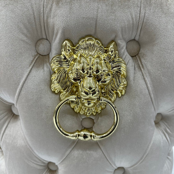 Kate Cream & Gold Velvet Lion Knocker Chair