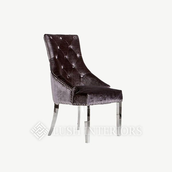Riviera Brushed Velvet Knocker Back Chair - 3 Colours