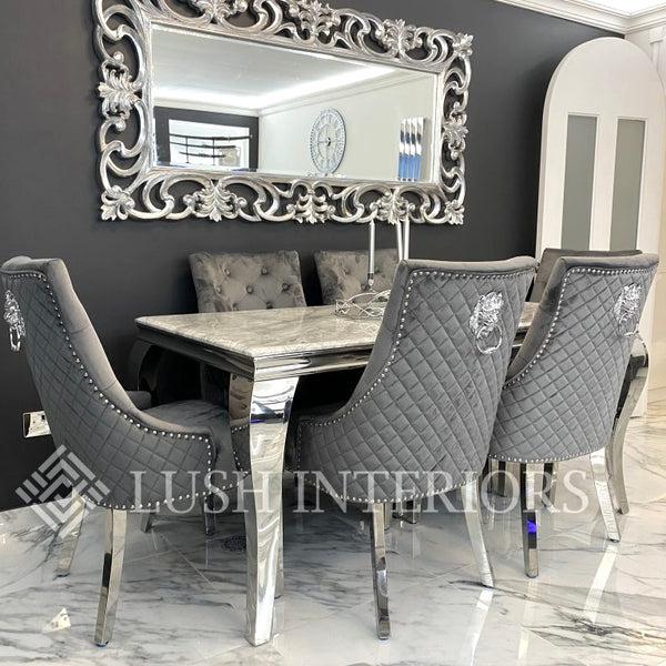 Tiffany Grey Dining Set With Grey Bentley Chairs - Various Sizes Available