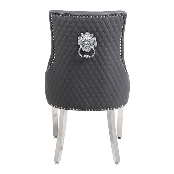 Bentley Leather Lion Knocker Chair - 2 colours